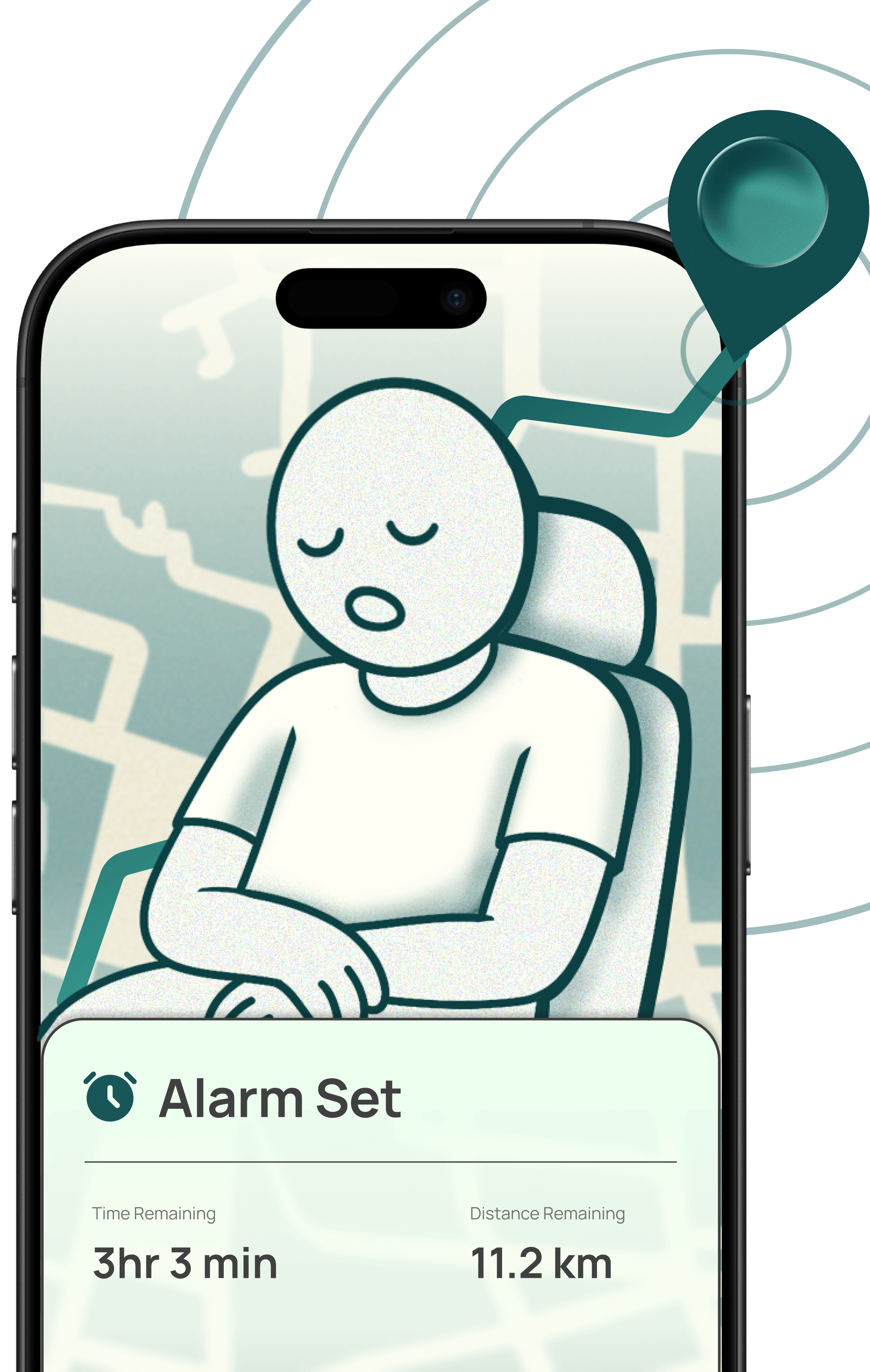 Illustration of commuter resting
